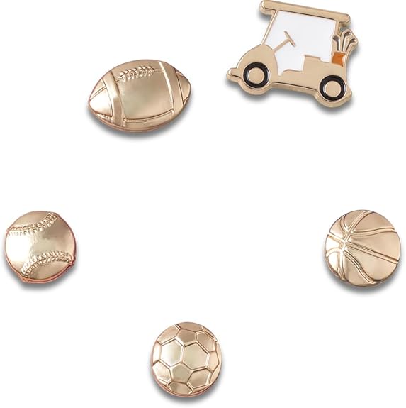 CROCS Jibbitz™ Shoe Charms - All Gold Sports 5 Pack