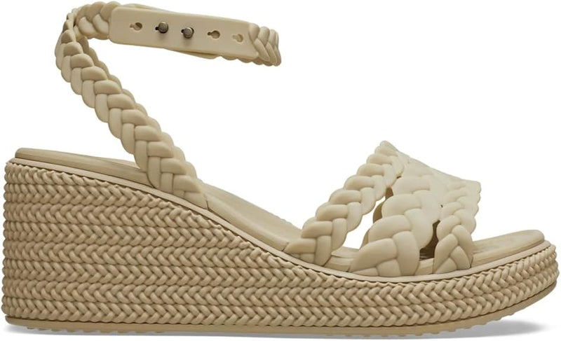 CROC Brooklyn Woven Ankle Strap Wedge - Chai