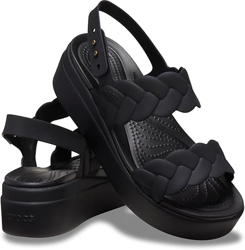 CROC Brooklyn Woven Upper Low Wedge - Black