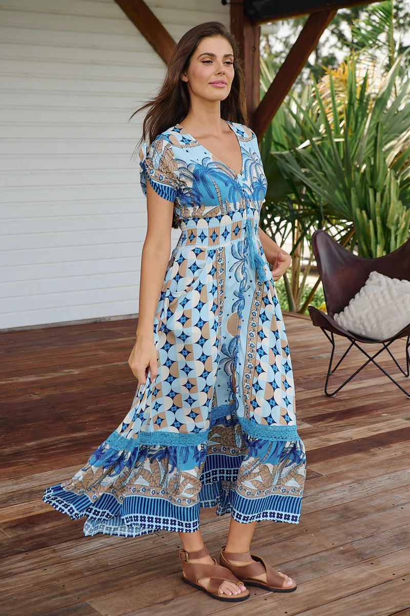 Saphire Sands Print Celeste Maxi Dress - Jaase