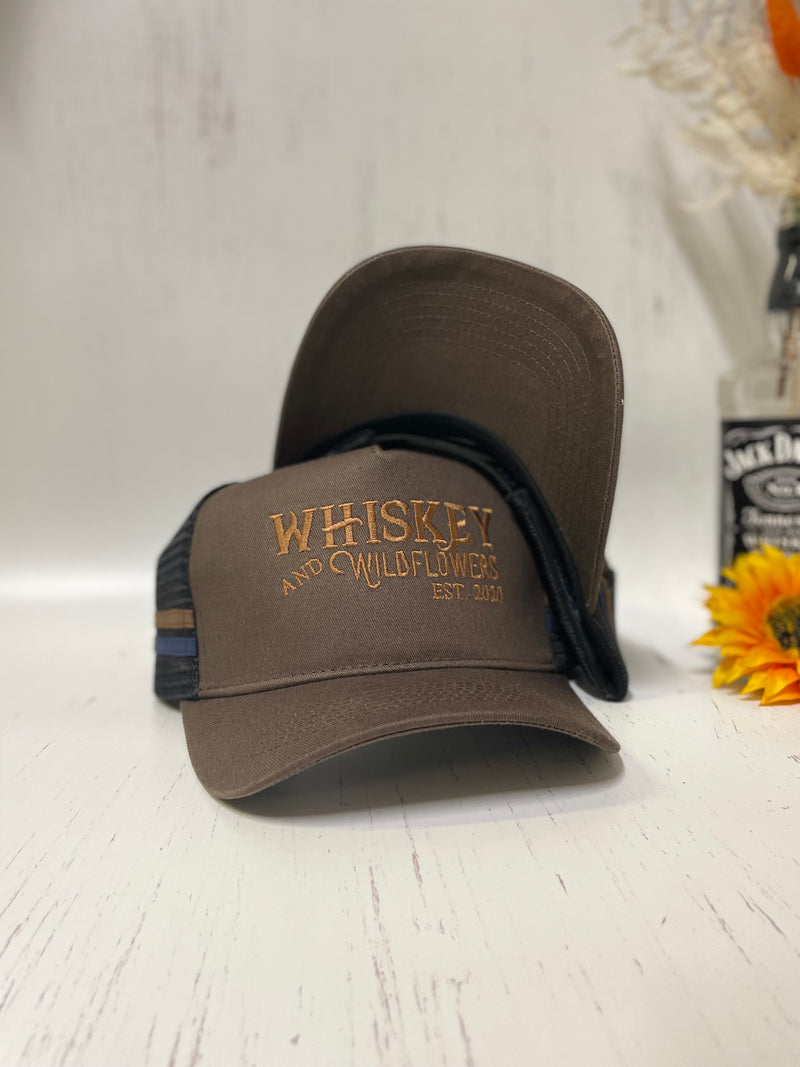 W&W Dark Brown & Black with Copper & Navy Trucker Cap MAR