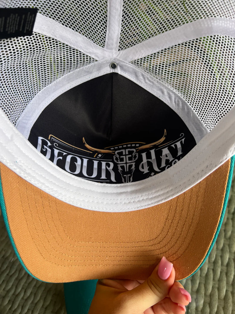 GFour ABNS LEATHER PATCH "ELEANOR" Teal, White and tan (Copy)