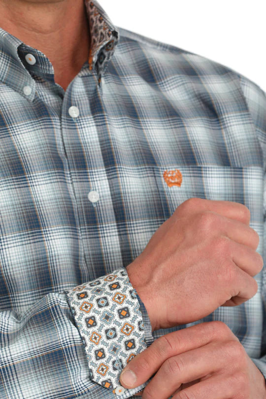 Cinch - Mens Geometric Print Shirt Navy