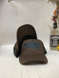 W&W Dark Brown & Harber Blue High Pony Trucker Cap Dec