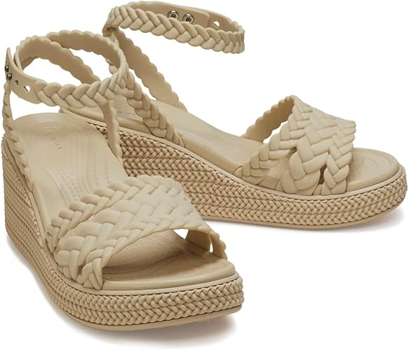 CROC Brooklyn Woven Ankle Strap Wedge - Chai