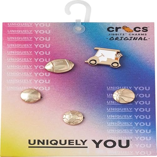 CROCS Jibbitz™ Shoe Charms - All Gold Sports 5 Pack