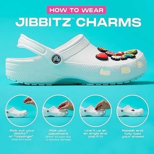 CROCS Jibbitz™ Shoe Charms -Denim and Pink Puff 5  Pack