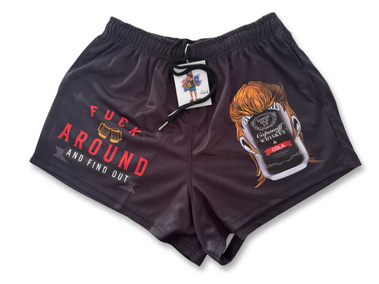 AFS "FAFO Black Can" - Footy Shorts (With Pockets)