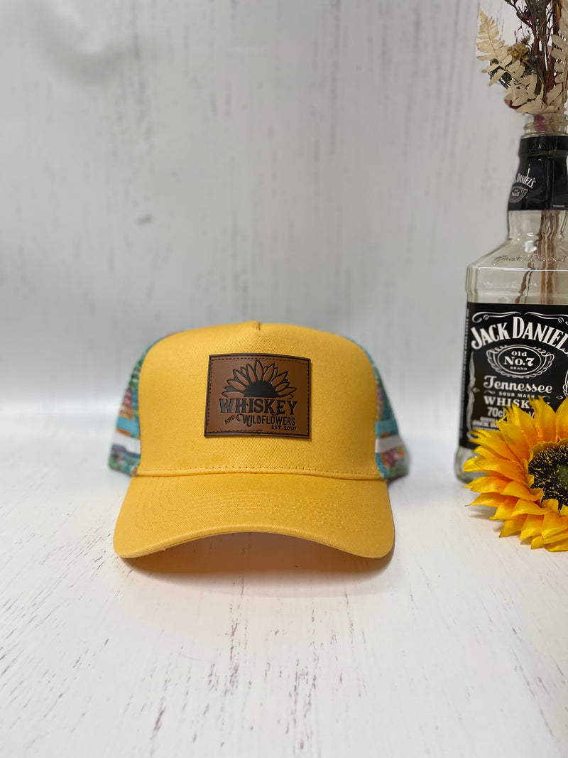 W&W Yellow Tropical Pattern Trucker Cap DEC