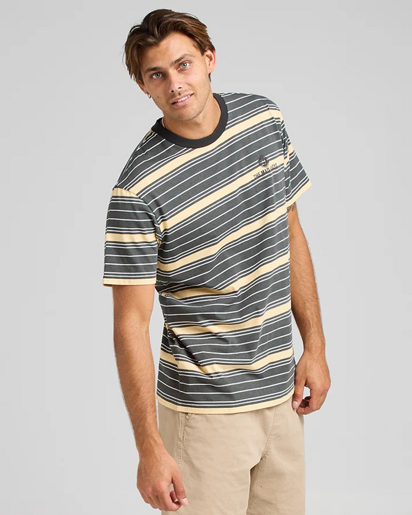 The Mad Hueys HUEYS STRIPE | SS TEE - CHARCOAL