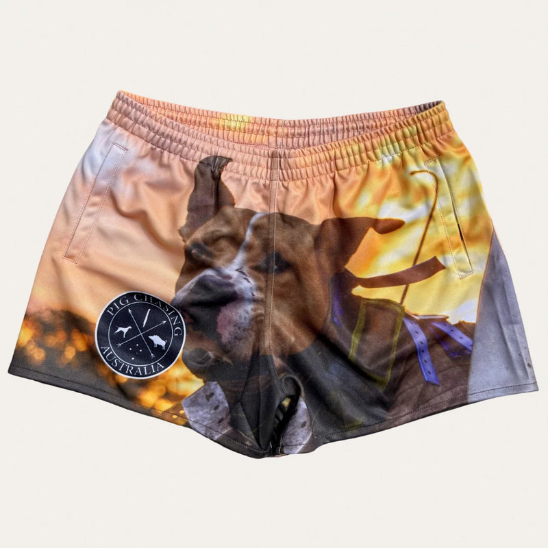 PCA - Pig Dog Sunset Footy Shorts