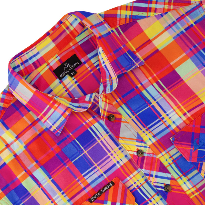 Coastal Cowboys - Checkmate Mens Half Button Workshirt