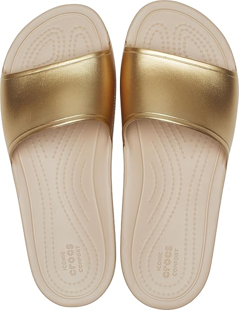 CROCS Kadee Metallic Slide Womens Gold