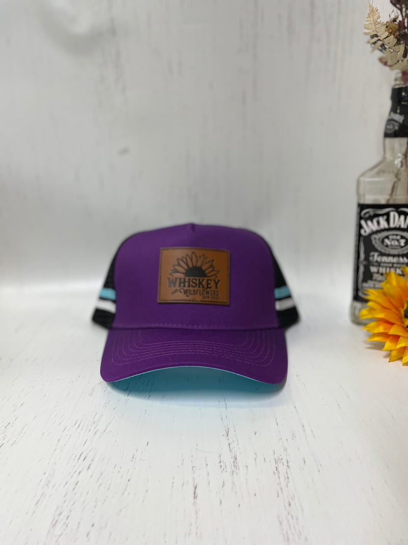 W&W Purple and Baby Blue Pony Tail Trucker Cap DEC