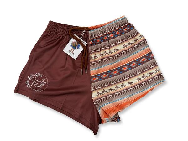 AFS "BROWN AZTEC HORSE" Footy Shorts (With Pockets)