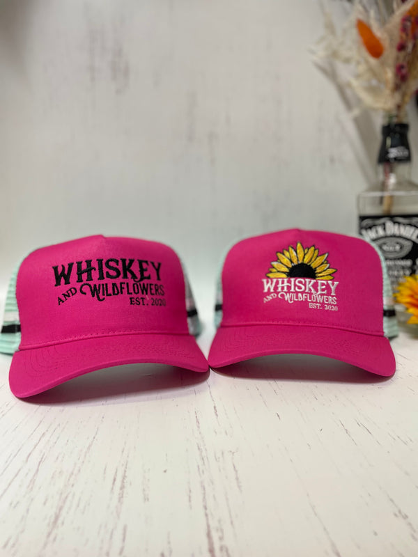 W&W Hot Pink & Pastel Teal with Black Trucker Cap MAR