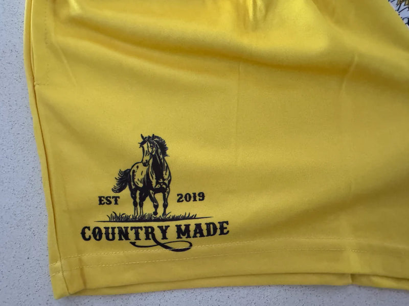 AFS Sunflowers Bright Yellow Footy Shorts- With Pockets