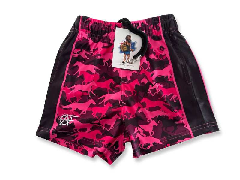 AFS 'PINK HORSES' - Footy Shorts (with pockets)