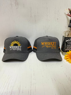 W&W Dark Grey Denim & Orange Trucker Cap DEC