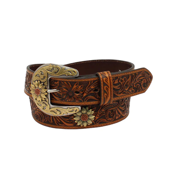 ARIAT Women's Floral Tooled Belt - Brown