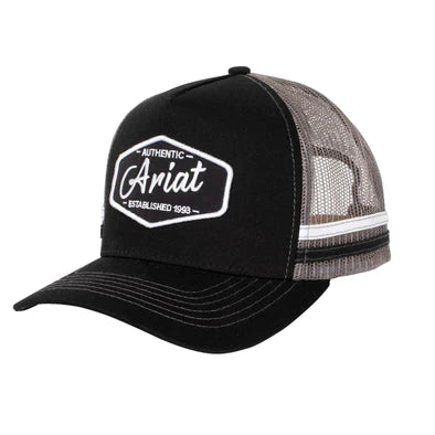 Ariat Est Patch Trucker Cap - Black/Grey