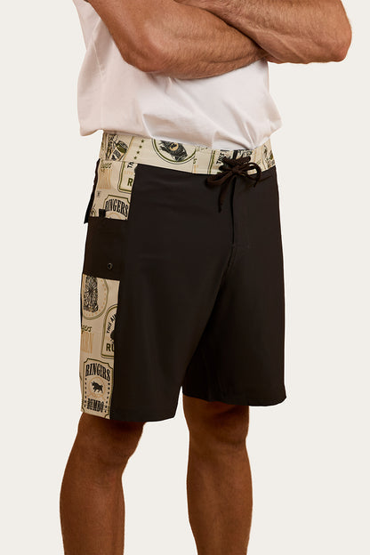 RINGERS WESTERN Aint My First Rumbo Swim Shorts- Charcoal