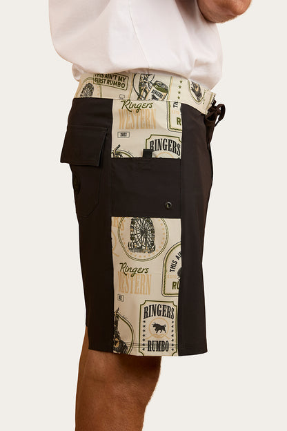 RINGERS WESTERN Aint My First Rumbo Swim Shorts- Charcoal