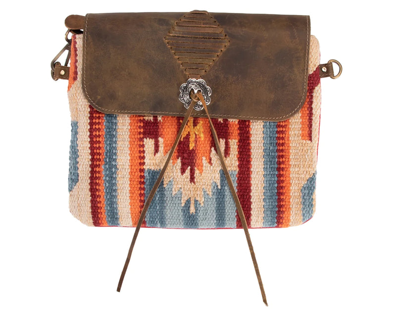 Fort Worth Navajo Ladies Handbag - Cream, Orange & Blue