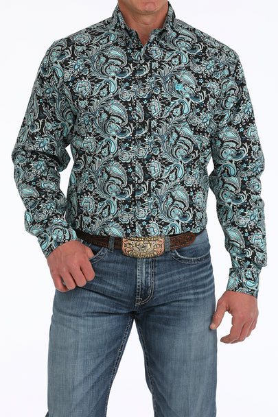Cinch - Mens Black Paisley Print Shirt