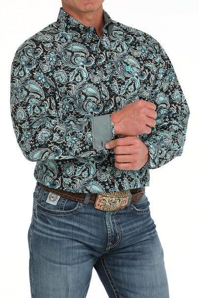 Cinch - Mens Black Paisley Print Shirt