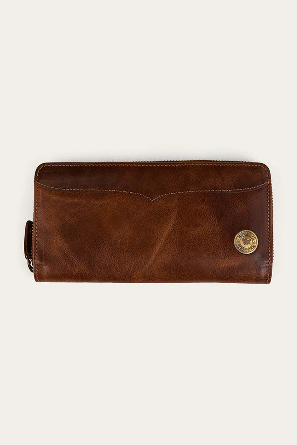 Ringers Western Toro Dama Zip Purse - Cognac