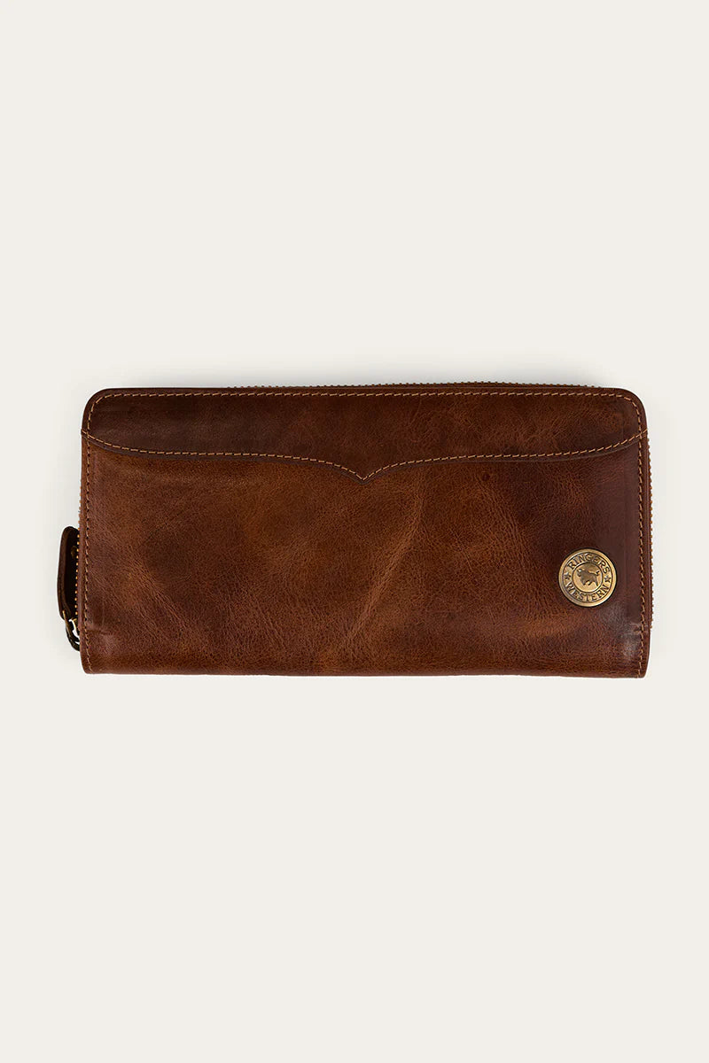 Ringers Western Toro Dama Zip Purse - Cognac