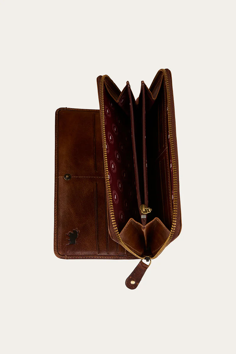 Ringers Western Toro Dama Zip Purse - Cognac