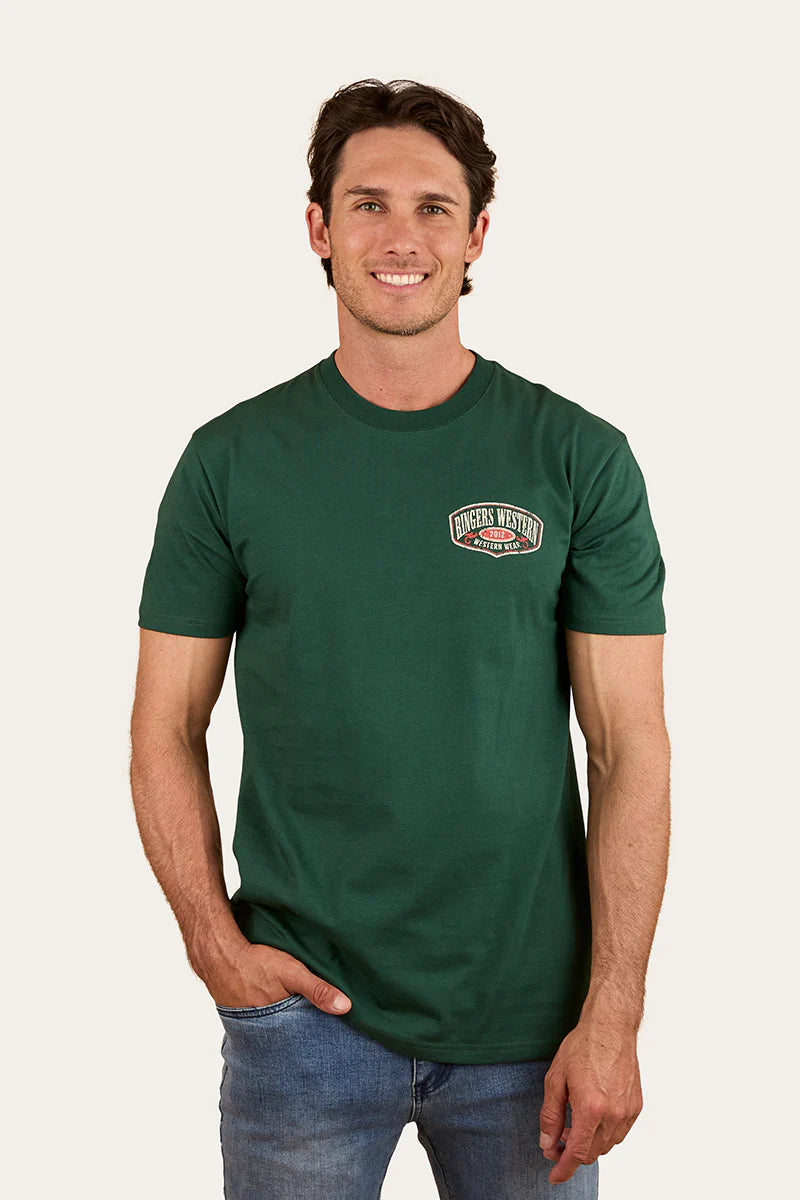 RINGERS WESTERN Bars Best Mens Stock Fit T-Shirt - Pine
