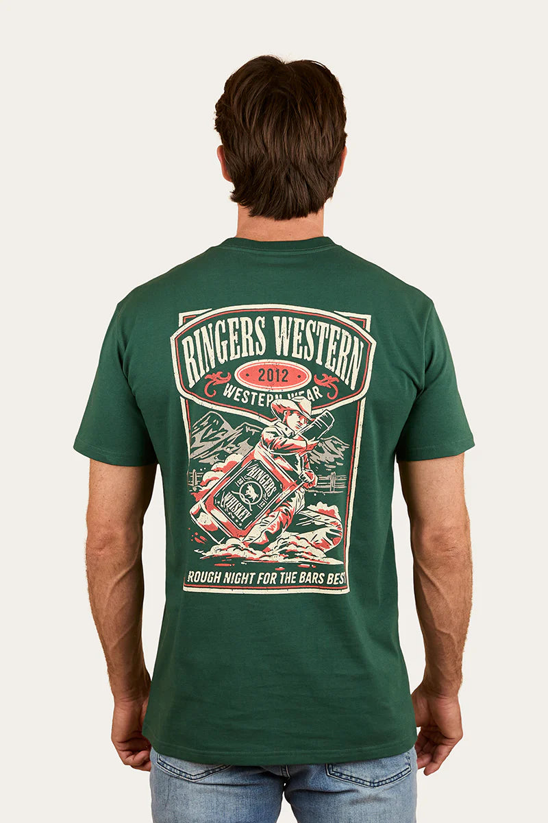 RINGERS WESTERN Bars Best Mens Stock Fit T-Shirt - Pine