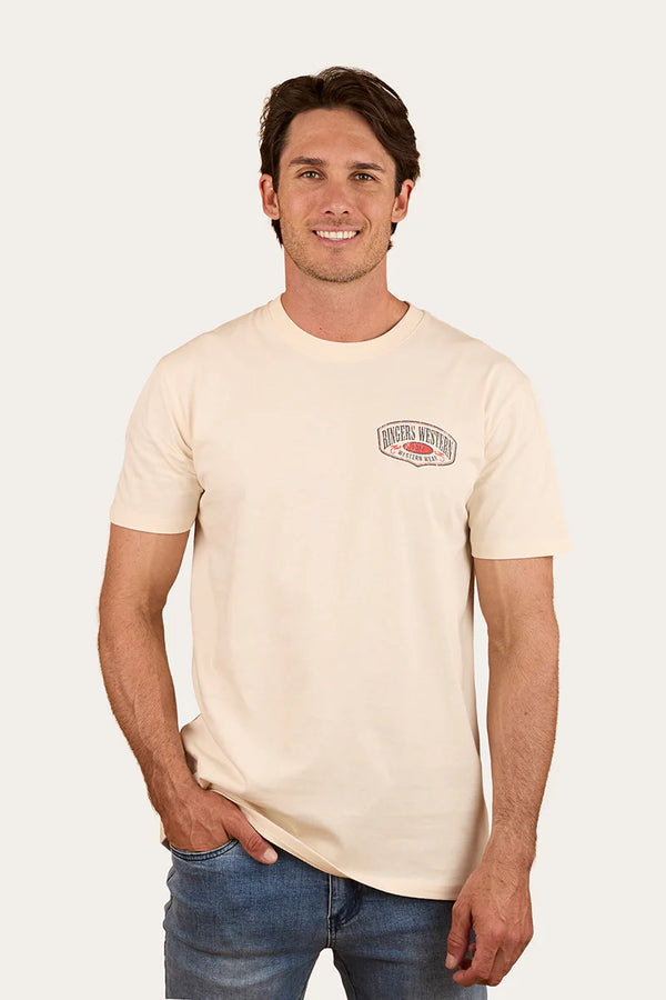 RINGERS WESTERN - Bars Best Mans Stock Fit T-Shirt - Off White