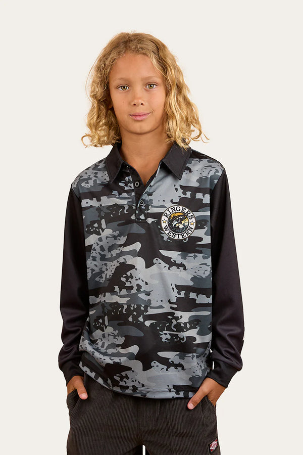 Ringers Western Big Catch Kids Fishing Jersey - Black Camo (Copy)