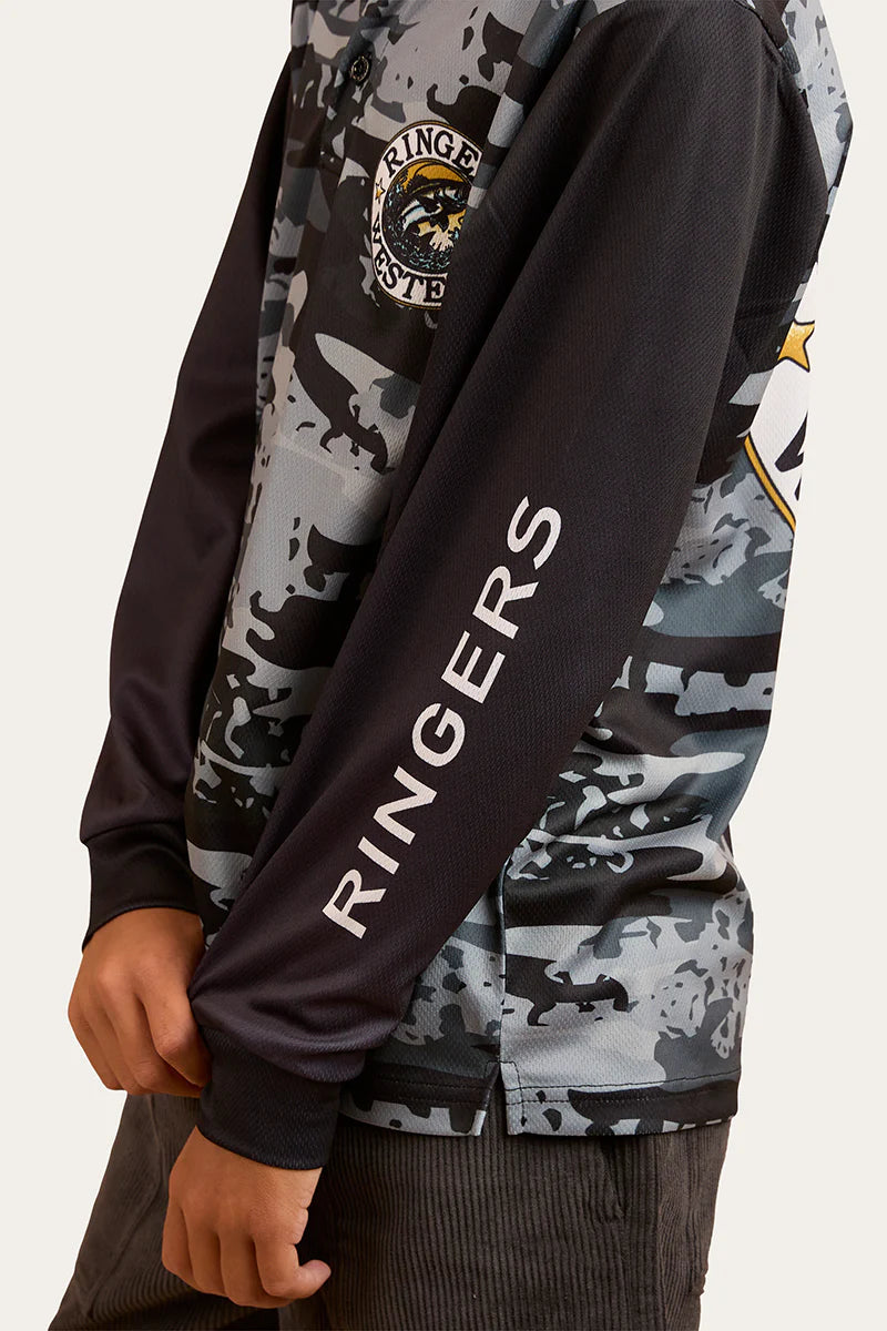 Ringers Western Big Catch Kids Fishing Jersey - Black Camo (Copy)
