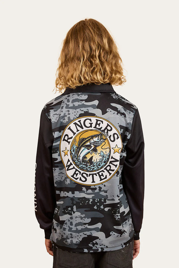 Ringers Western Big Catch Kids Fishing Jersey - Black Camo (Copy)