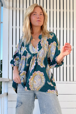 Mahala Print Boheme Blouse - Jaase