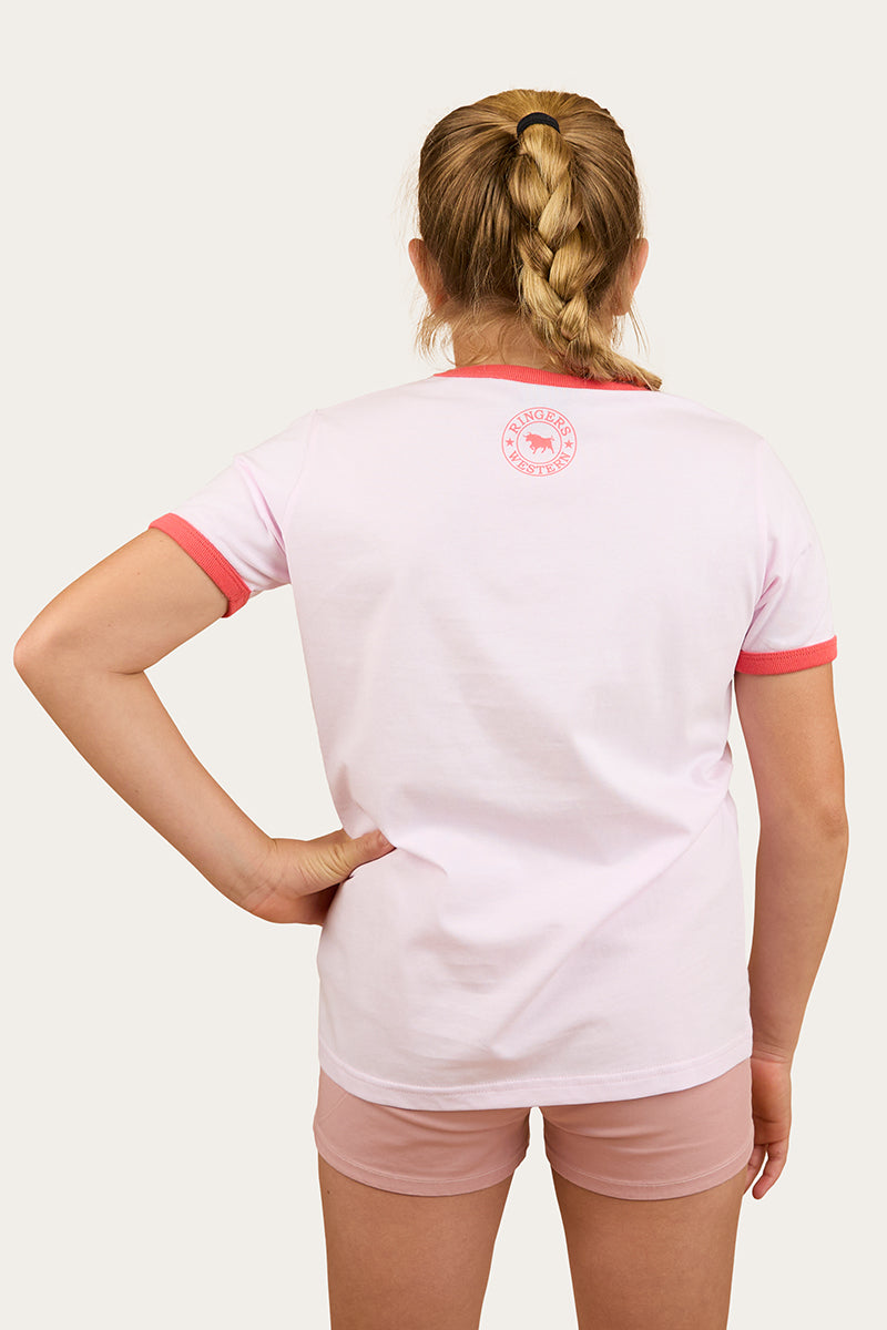 RINGERS WESTERN Boot Scootin Kids Ringer T-Shirt - Barely Pink