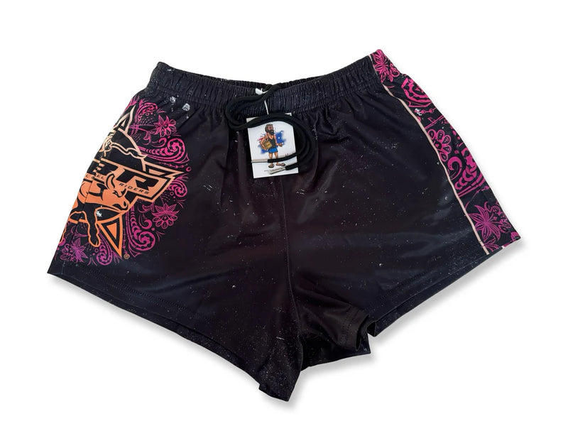 AFS Official Pink Paisley Footy Shorts- With Pockets