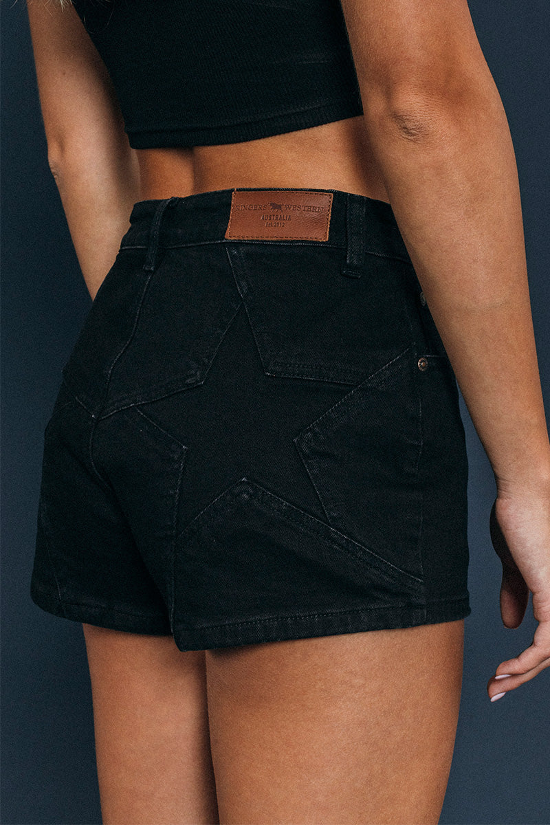 RINGERS WESTERN Candy Womens Denim Short - Black