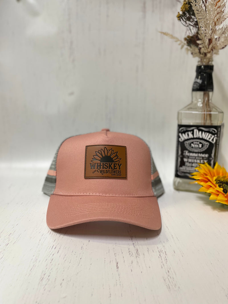 W&W Rose Blush Pink & Grey Trucker Cap DEC