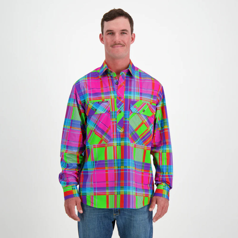 Coastal Cowboys - Static Mens Half Button Workshirt