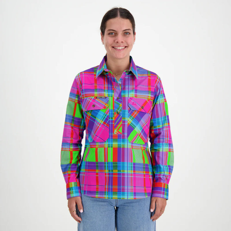Coastal Cowboys - Static Women's Half Button Workshirt