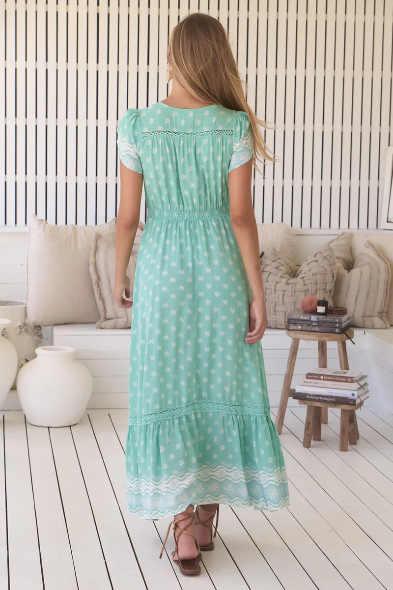 Sea Foam Print Carmen Maxi - Jaase