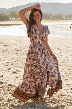 Wild Gypsy Print Carmen Maxi - Jaase