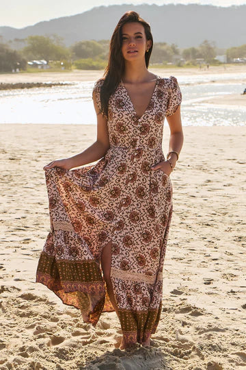 Wild Gypsy Print Carmen Maxi - Jaase