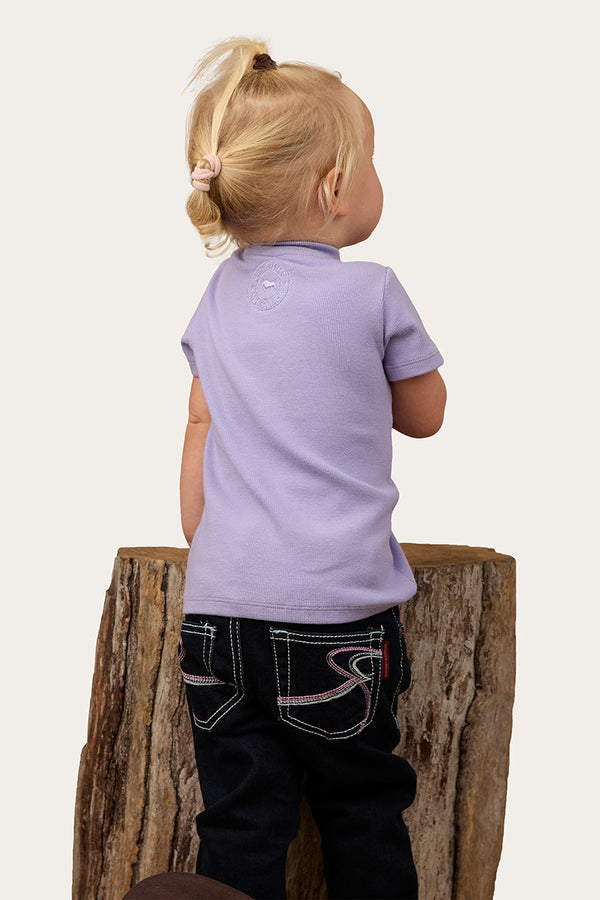 RINGERS WESTERN Casey Kids Rib Henley Top - Violet